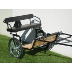 Easy Entry Horse Cart- Mini Size Hardwood Floor w/53" Curved Shafts w/20" Heavy Duty Bike Wheels